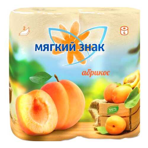 Туалетная бумага Мягкий Знак Deluxe Абрикос 2-ух слойная 4 шт. в Подружка