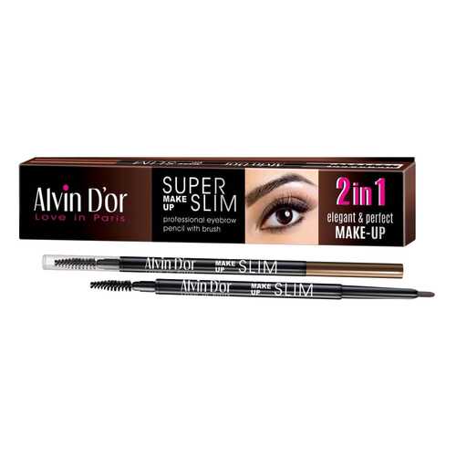 Карандаш для бровей Alvin D'or Super Slim, Dark Brown в Подружка