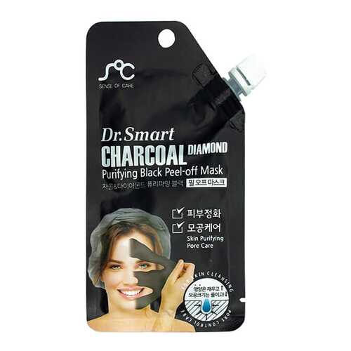 Маска для лица Dr.Smart Charcoal Diamond Purifying Black Peel-Off Mask 25 мл в Подружка