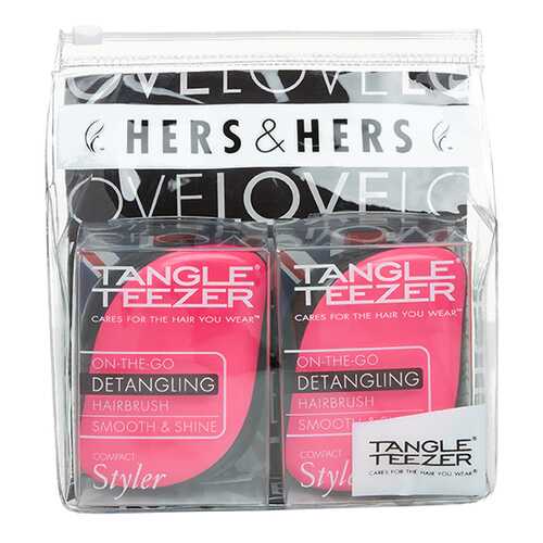 Расческа TANGLE TEEZER Hers & Hers Розовый Черный 2 шт в Подружка