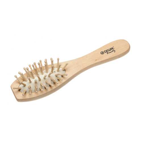 Щетка Dewal Beauty серия Эко массажная с деревянным штифтом, овальная малая DBW438ECO в Подружка