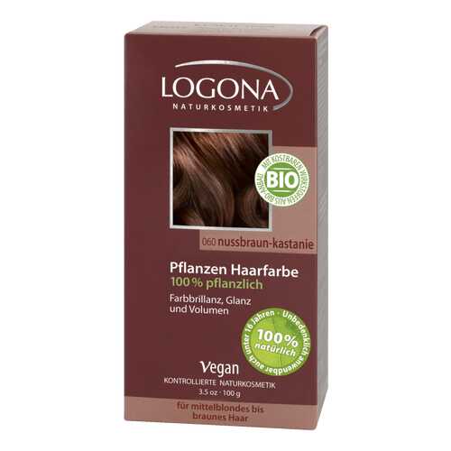 Краска для волос Logona Herbal Hair Color 060 Орех красно-коричневый в Подружка